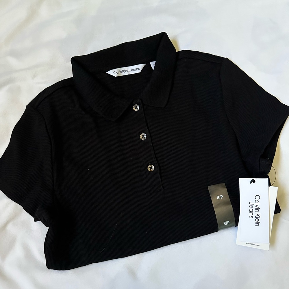 CALVIN KLEIN JEANS 
Ribbed Polo Shirt BRANDNEW